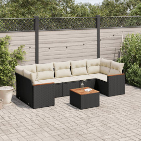 Garden Sofa Set Black, Cream White