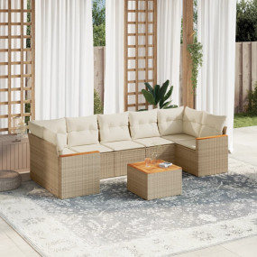 Garden Sofa Set Beige PE rattan Large Modular Garden So...