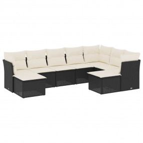 Garden Sofa Set Black, Cream white