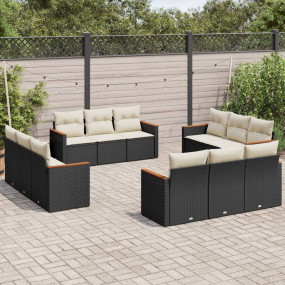 Garden Sofa Set Black, Cream White