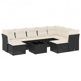 Garden Sofa Set Black, Cream White