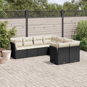 Garden Sofa Set Black, Cream White