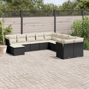 Garden Sofa Set Black PE rattan Large Modular Garden So...