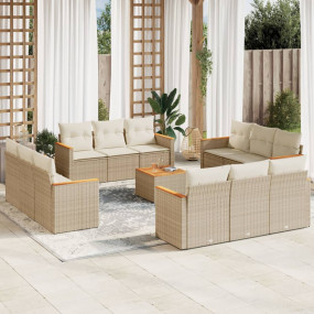 Garden Sofa Set Beige, Cream