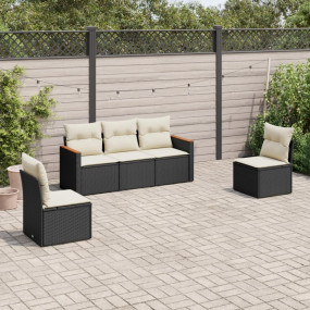Garden Sofa Set Black, Cream White