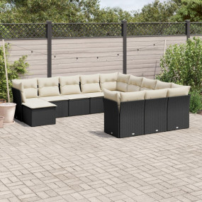 Garden Sofa Set Black PE Rattan Modular Garden Sofa Set