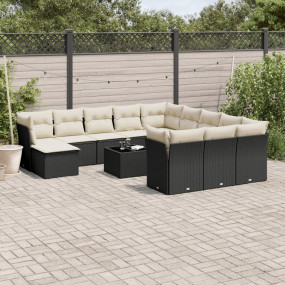 Garden Sofa Set Black, Cream White