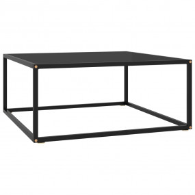 Coffee Table Black Tempered glass, powder-coated steel