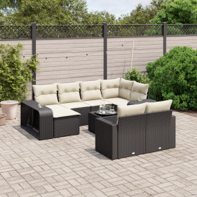 Garden Sofa Set Black, Cream White