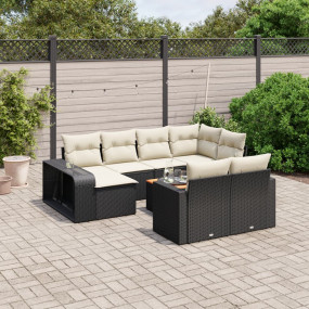 Garden Sofa Set Black and cream