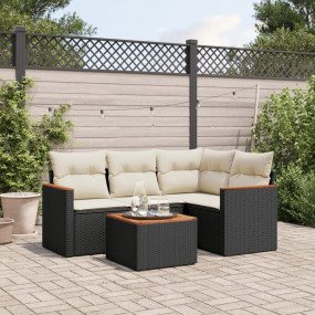 Garden Sofa Set Black, Cream White