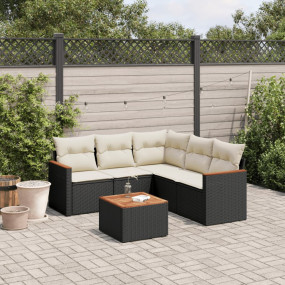 Garden Sofa Set Black and Cream
