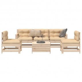 Garden Sofa Set Natural Wood Solid pine wood (untreated...