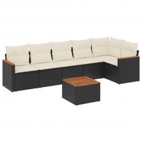 Garden Sofa Set Black, Cream White