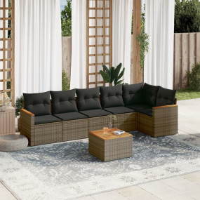 Garden Sofa Set Grey PE rattan L Modular Garden Sofa Se...