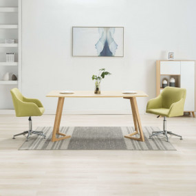 Dining Chair Set of 2 Green Fabric Standard Swivel