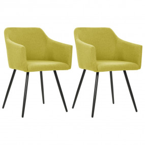 Dining Chair Set of 2 Green Fabric (100% polyester), me...