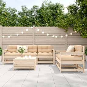 Garden Sofa Set Natural Pine Solid pine wood (untreated...