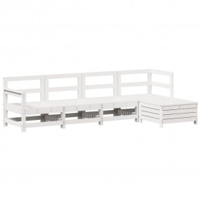 Garden Sofa Set White Solid Pine Wood Large  Modular