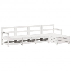 Garden Sofa Set White Solid pine wood, Plywood Large Mo...
