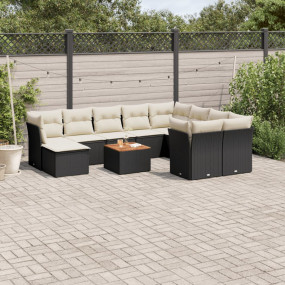Garden Sofa Set Black, Cream White