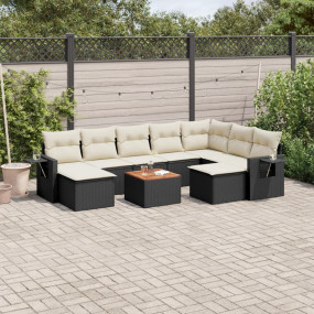 Garden Sofa Set Black, Cream White