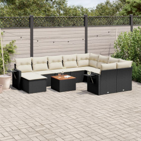 Garden Sofa Set Black, Cream White