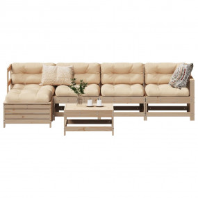 Garden Sofa Set Natural Pine Solid pine wood, Plywood M...