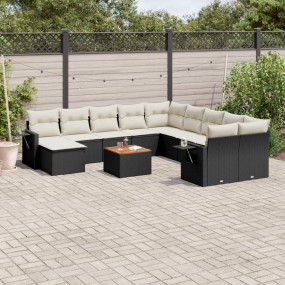 Garden Sofa Set Black, Cream White
