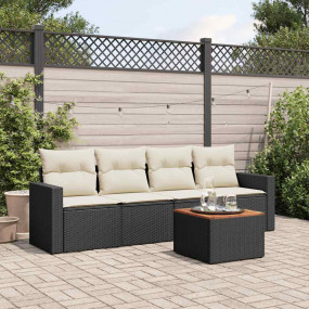 Garden Sofa Set Black, cream white