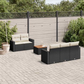 Garden Sofa Set Black Poly Rattan Large Modular Garden ...