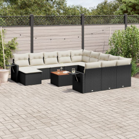 Garden Sofa Set Black PE rattan Large Modular Garden So...