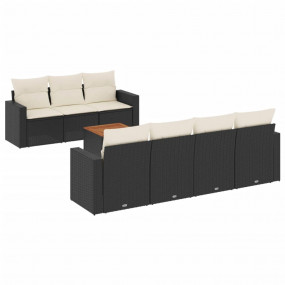 Garden Sofa Set Black, Cream White