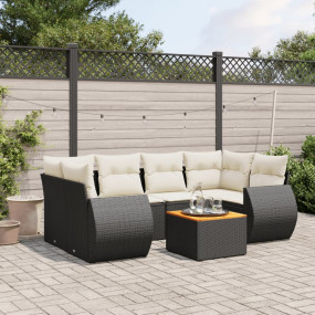 Garden Sofa Set Black, Cream White