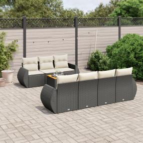 Garden Sofa Set Black and Cream