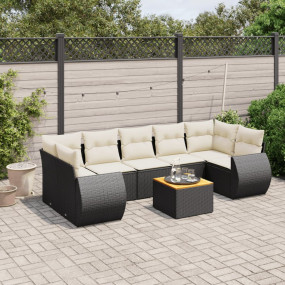 Garden Sofa Set Black, Cream White
