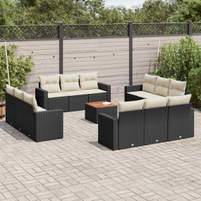Garden Sofa Set Black, Cream White