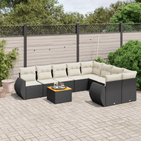 Garden Sofa Set Black, Cream White
