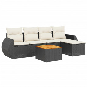 Garden Sofa Set Black and cream