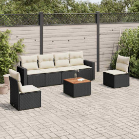 Garden Sofa Set Black, Cream White