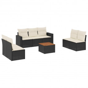 Garden Sofa Set Black, Cream White