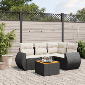 Garden Sofa Set Black, Cream White