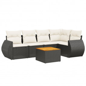 Garden Sofa Set Black PE Rattan Large Modular Garden So...