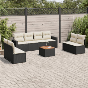 Garden Sofa Set Black, Cream White