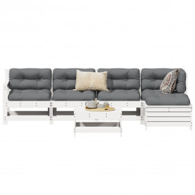 Garden Sofa Set White Solid pine wood Large Modular