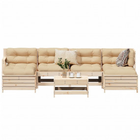 Garden Sofa Set Natural Pine Solid Pine wood Large Modu...