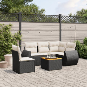 Garden Sofa Set Black and cream