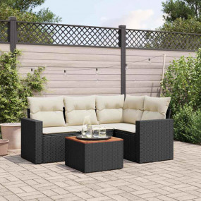 Garden Sofa Set Black, Cream White