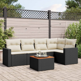 Garden Sofa Set Black, Cream White