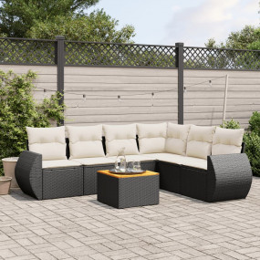 Garden Sofa Set Black PE Rattan Large Modular Garden So...